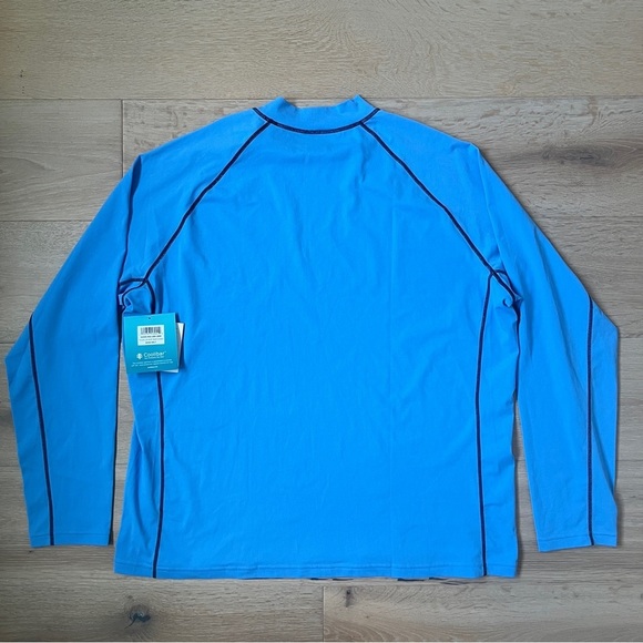 Coolibar Men's Hightide Long Sleeve Swim Shirt UPF 50+ Antigua Blue Sz XXLT *N15 - Picture 3 of 6